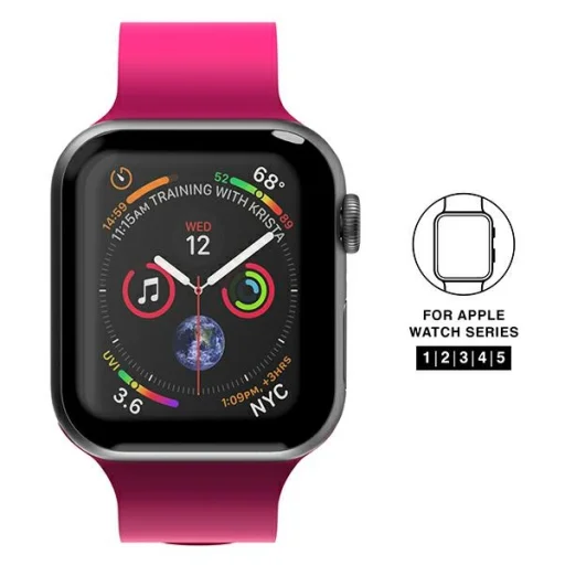 Apple Watch 42/44/45/49 mm Series 1/2/3/4/5/6/7/8/SE/SE2/Ultra/Ultra2/Ultra 3/Ultra 4 SuperDry silikónový remienok ružový 41680 - 4