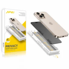 iPhone 16 Pro Max betekintés gátló üvegfólia Prémium Apei MagicBox Armor Privacy