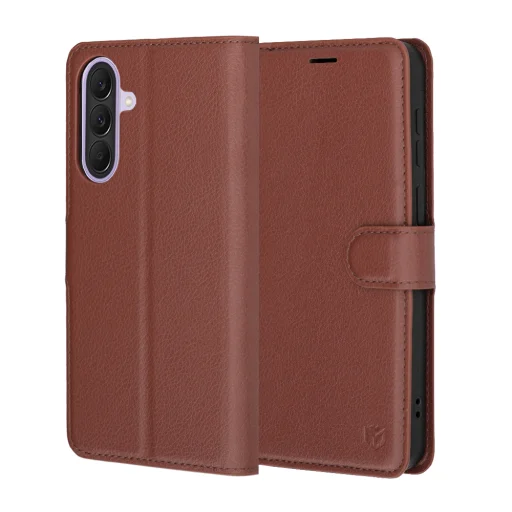 Samsung Galaxy A57 5G hnedé puzdro Techsuit Leather Folio - 1