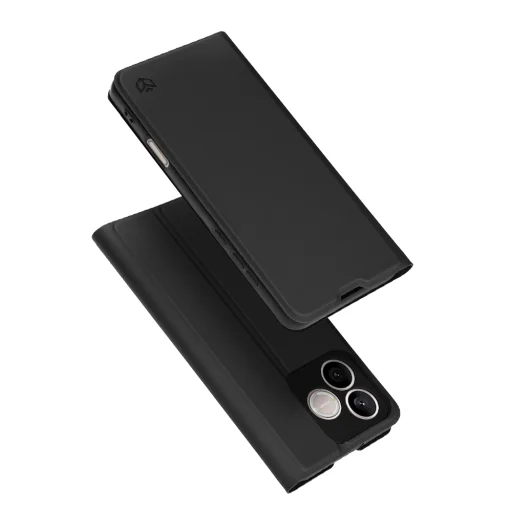 Honor 600 Lite čierne flipové puzdro Techsuit Magskin - 1