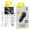 Blavec Nabíjačka do auta BS-03B-C Carbon - USB + Type C - QC 3.0 18W PD 30W s káblom Type C na Type C (CCBS03BC-UCB) čierna thumbnail