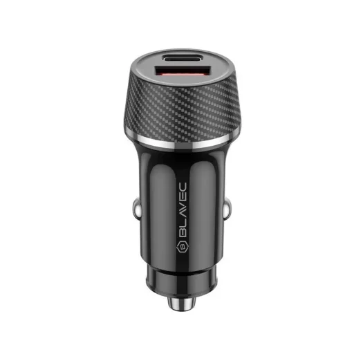 Blavec Nabíjačka do auta BS-03B-C Carbon - USB + Type C - QC 3.0 18W PD 30W s káblom Type C na Type C (CCBS03BC-UCB) čierna - 2
