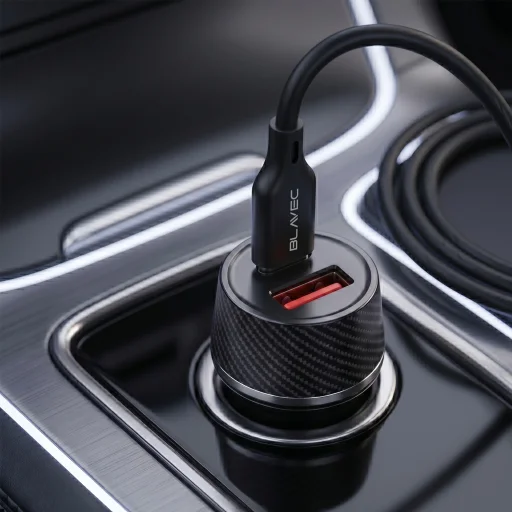 Blavec Nabíjačka do auta BS-03B-C Carbon - USB + Type C - QC 3.0 18W PD 30W s káblom Type C na Type C (CCBS03BC-UCB) čierna - 4