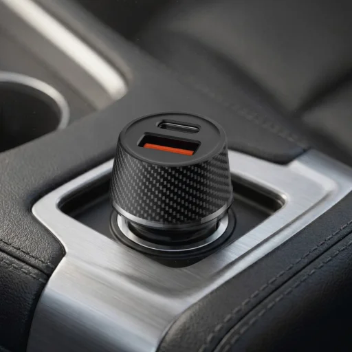 Blavec Nabíjačka do auta BS-03B-C Carbon - USB + Type C - QC 3.0 18W PD 30W s káblom Type C na Type C (CCBS03BC-UCB) čierna - 8