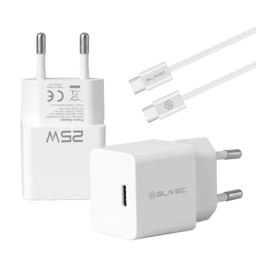 Blavec sieťová nabíjačka BC-10 - Type C - PD 25W 3A s káblom Type C - Type C (TCBC10-CW253A) biela - 2