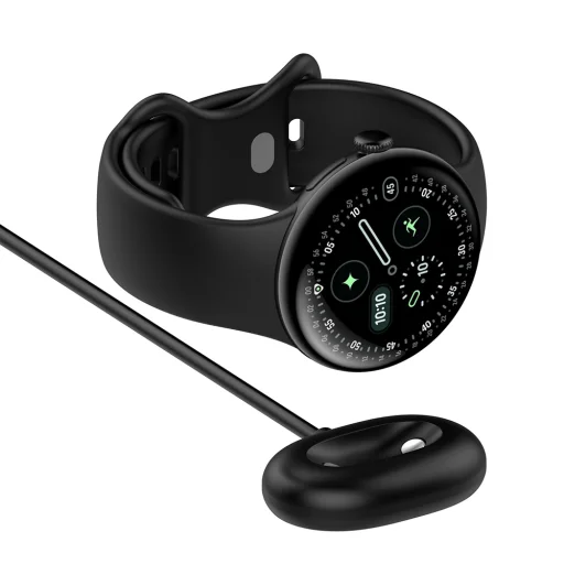 Bezdrôtový nabíjací kábel pre inteligentné hodinky Google Pixel Watch 4 Techsuit čierny (THPX) - 3