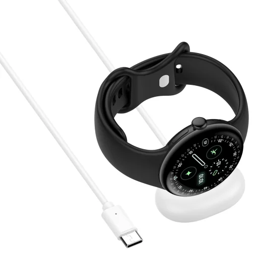 Bezdrôtový nabíjací kábel Techsuit pre inteligentné hodinky Google Pixel Watch 4, biely (THPX) - 3