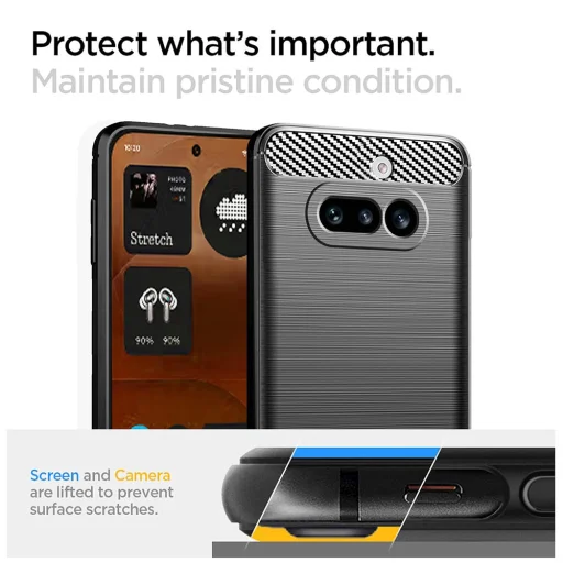 Nothing Phone 4a Fekete Techsuit Carbon Silicone tok - 2