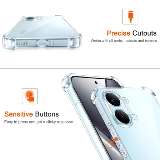 Xiaomi Poco X8 Pro Max Techsuit Nárazuvzdorný priehľadný silikónový kryt - Priehľadný - 3