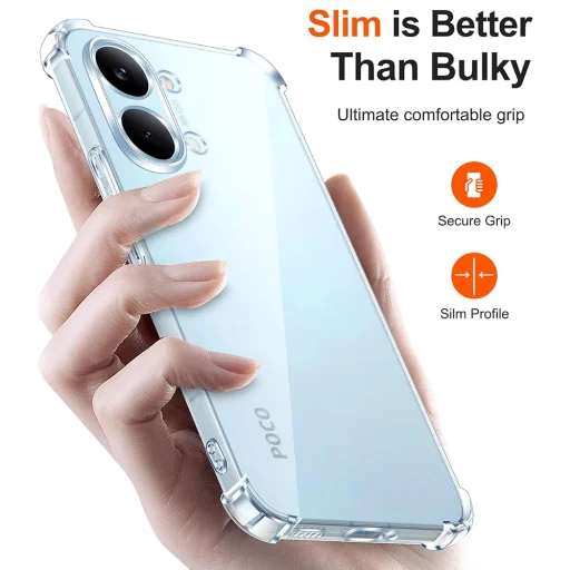 Xiaomi Poco X8 Pro Max Techsuit Nárazuvzdorný priehľadný silikónový kryt - Priehľadný - 4