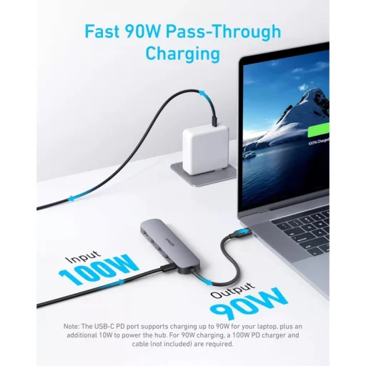 USB-C Hub Anker, 2 x USB-A - 1 x USB-A 3.0 - 1 x USB-C - 1 x HDMI, Sivý A8357HA0 - 4