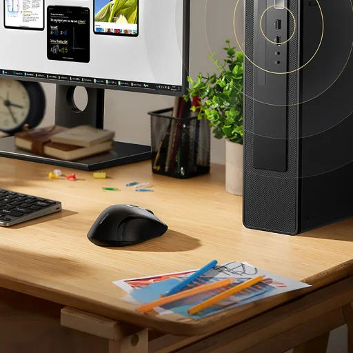 Ugreen bezdrôtová ergonomická optická myš - čierna - 5