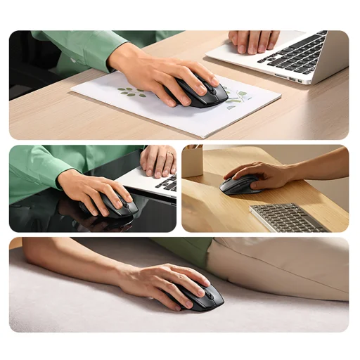 Ugreen bezdrôtová ergonomická optická myš - čierna - 6