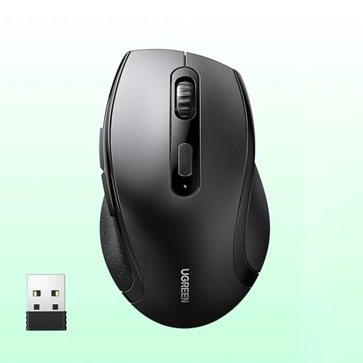 Ugreen bezdrôtová ergonomická optická myš - čierna - 11