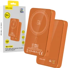 Blavec Power Bank 10000mAh BJ-04 Slim 13,5mm - Type C - 22,5W magnetická Magsafe 3 v 1 (PBBJ04-MC10O) oranžové sklo