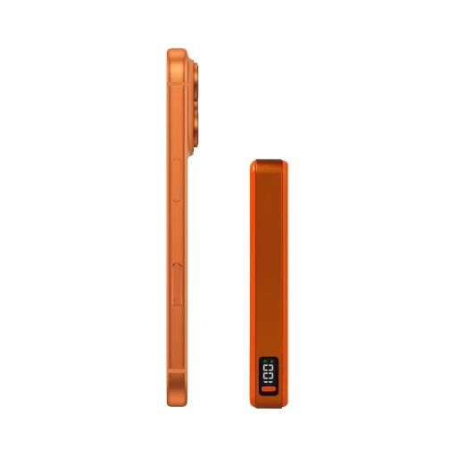 Blavec Power Bank 10000mAh BJ-05 Ultra rýchly 16mm - Type C - Qi2.2 25W + PD 45W magnetická indukcia Magsafe 2 v 1 (PBBJ05-QI22MC10O) oranžový hliník - 3