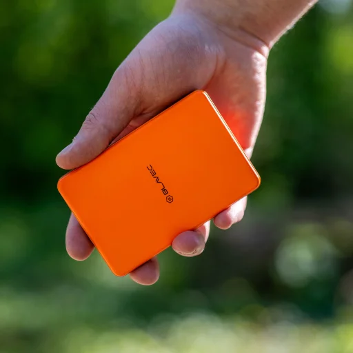 Blavec Power Bank 10000mAh BJ-05 Ultra rýchly 16mm - Type C - Qi2.2 25W + PD 45W magnetická indukcia Magsafe 2 v 1 (PBBJ05-QI22MC10O) oranžový hliník - 5