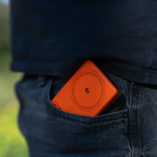 Blavec Power Bank 10000mAh BJ-05 Ultra rýchly 16mm - Type C - Qi2.2 25W + PD 45W magnetická indukcia Magsafe 2 v 1 (PBBJ05-QI22MC10O) oranžový hliník - 6