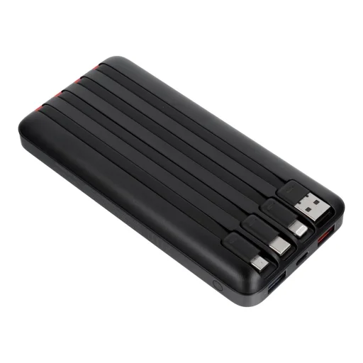 Charmast W2089 PD3.0 3A 22,5W 20000 mAh powerbanka so zabudovanými káblami USB-A / USB-C / Lightning / Micro USB čierna - 2