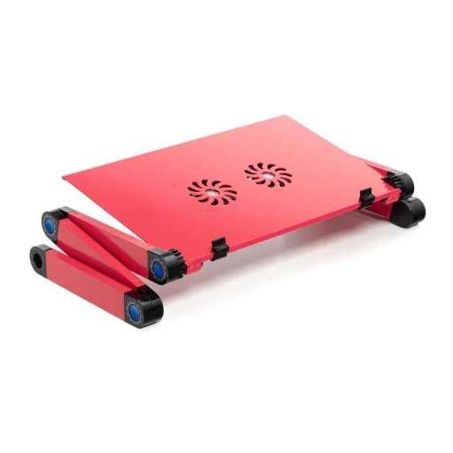 Univerzálny nastaviteľný stolík pod notebook s chladením YL-803 červený - 3