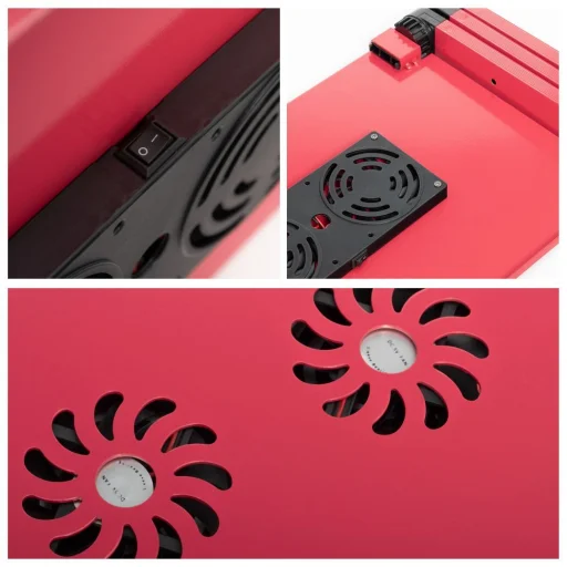 Univerzálny nastaviteľný stolík pod notebook s chladením YL-803 červený - 6