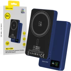 Blavec Power Bank 10000mAh BJ-03 Slim 13,5mm - Typ C - 22,5W magnetická MagSafe 3 v 1 (PBBJ03-MC10N) granátovomodrá hliníková