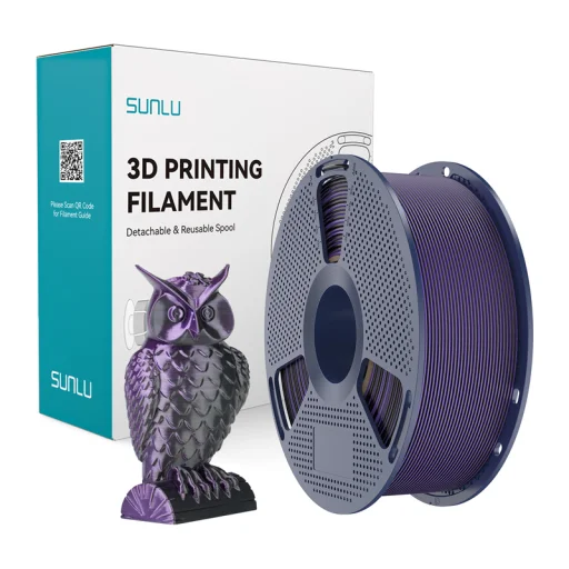 Sunlu PLA+ Silk dvojfarebný filament čierno-fialový - 1