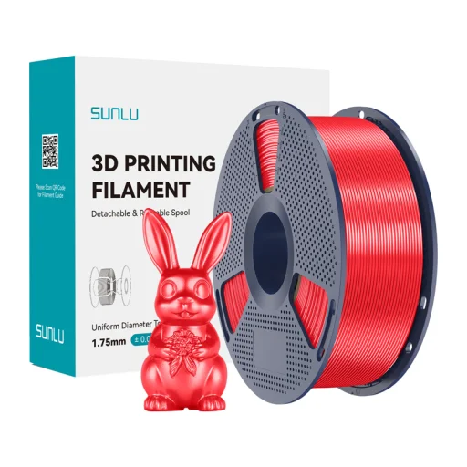 Sunlu PLA+ Silk piros filament - 1
