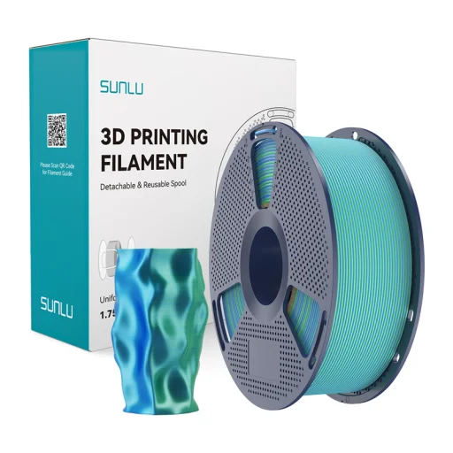 Sunlu PLA+ Silk dvojfarebný filament modro-zelený - 1