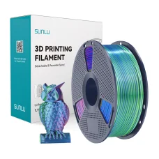 Sunlu PLA+ Silk trojfarebný filament modro-zeleno-fialový