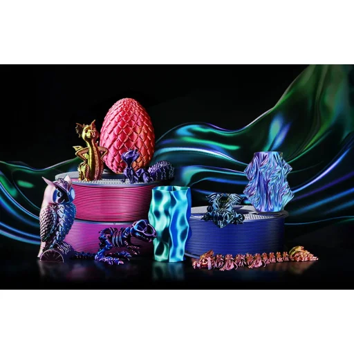 Sunlu PLA+ Silk háromszínű filament kék-zöld-lila - 7