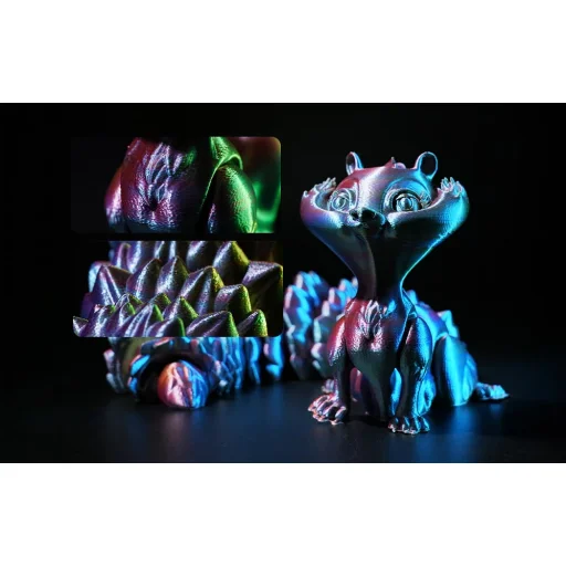 Sunlu PLA+ Silk háromszínű filament kék-zöld-lila - 8