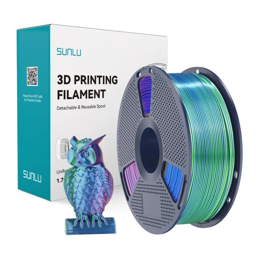 Sunlu PLA+ Silk trojfarebný filament modro-zeleno-fialový - 1