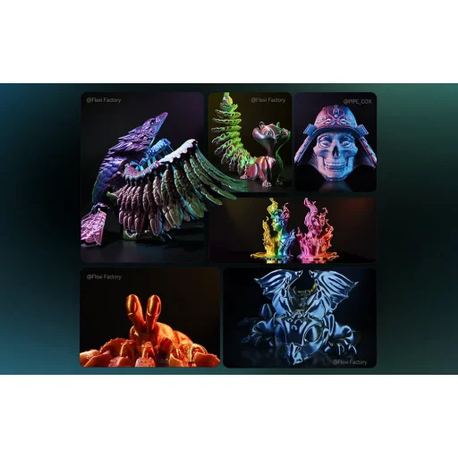 Sunlu PLA+ Silk háromszínű filament narancs-kék-zöld - 9