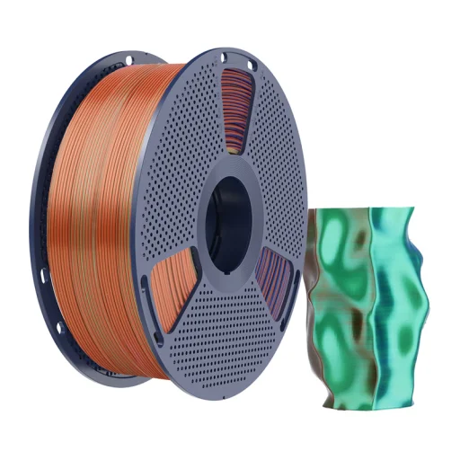 Sunlu PLA+ Silk trojfarebný filament oranžovo-modro-zelený - 2