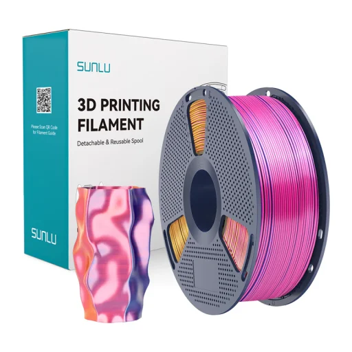 Sunlu PLA+ Silk háromszínű filament piros-sárga-kék - 1