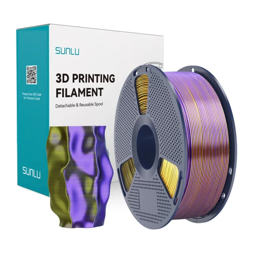 Sunlu Filament PLA+ Silk trojfarebný čierno-zlato-fialový - 1