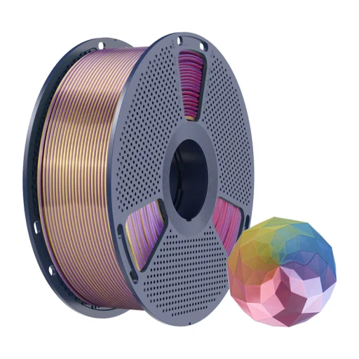 Sunlu PLA+ Silk štvorfarebný filament modrá-fialová-červená-zlatá - 2