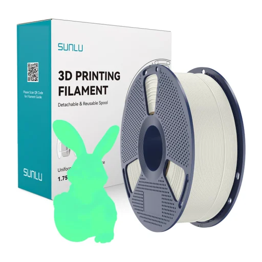 Sunlu PLA filament svietiaci v tme (z bielej na zelenú) - 1