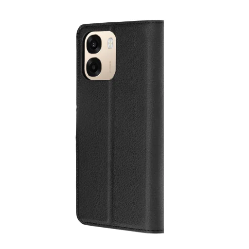 Oppo A6 4G čierne kožené flipové puzdro Techsuit - 5