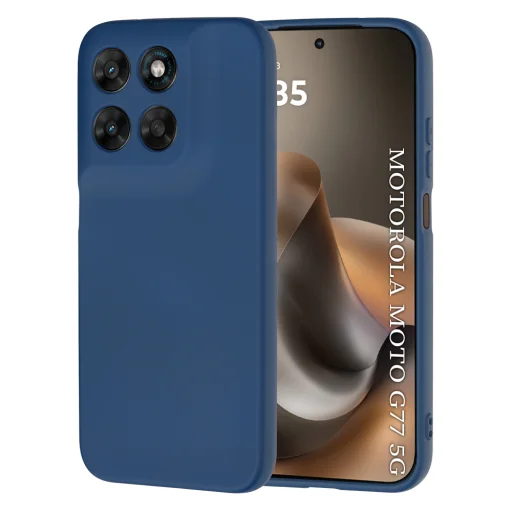 Motorola Moto G77 / G67 tmavomodré puzdro Techsuit SoftFlex - 1