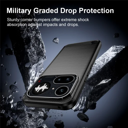 Nothing Phone 4a Pro Fekete Techsuit - Carbon Szilikon tok - 6