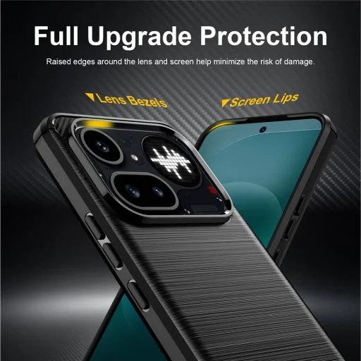 Nothing Phone 4a Pro Fekete Techsuit - Carbon Szilikon tok - 2