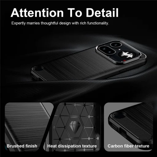 Nothing Phone 4a Pro Fekete Techsuit - Carbon Szilikon tok - 4