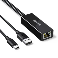 Ugreen USB-C na RJ45 10/100 Mbps sieťový adaptér - čierny