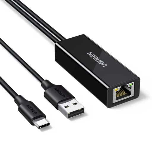 Ugreen USB-C na RJ45 10/100 Mbps sieťový adaptér - čierny - 1