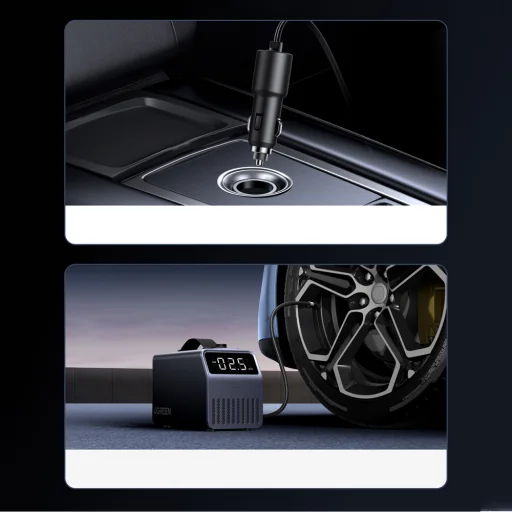 Ugreen 150 PSI 12V Elektromos Autógumi Pumpa Digitális Kijelzővel - Szürke - 7