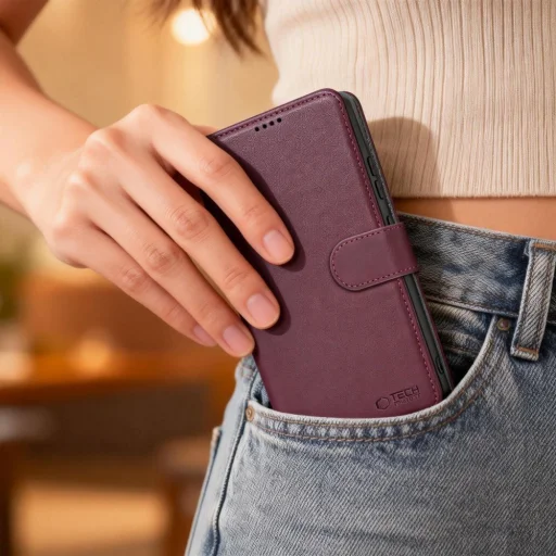 Samsung Galaxy A27 5G Tech-Protect Wallet bordové puzdro - 5