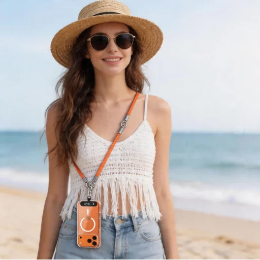 Tech-Protect C10S Rope Crossbody & Wrist oranžová/titánová - 7