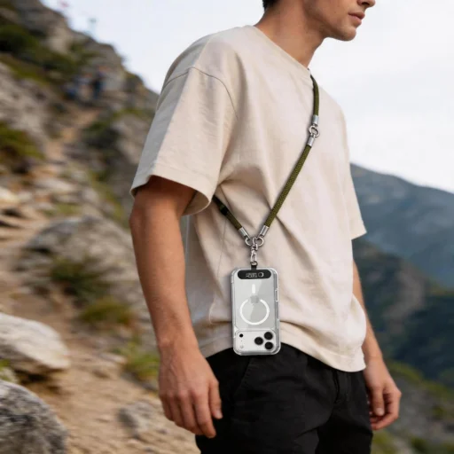 Tech-Protect C10S Rope Crossbody & Wrist olivovo zelená/titánová - 6